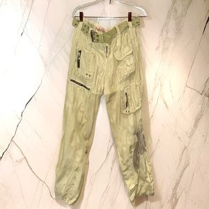 Unisex Johnny Was, soft as butter, cargo pants double grommet matching belt.